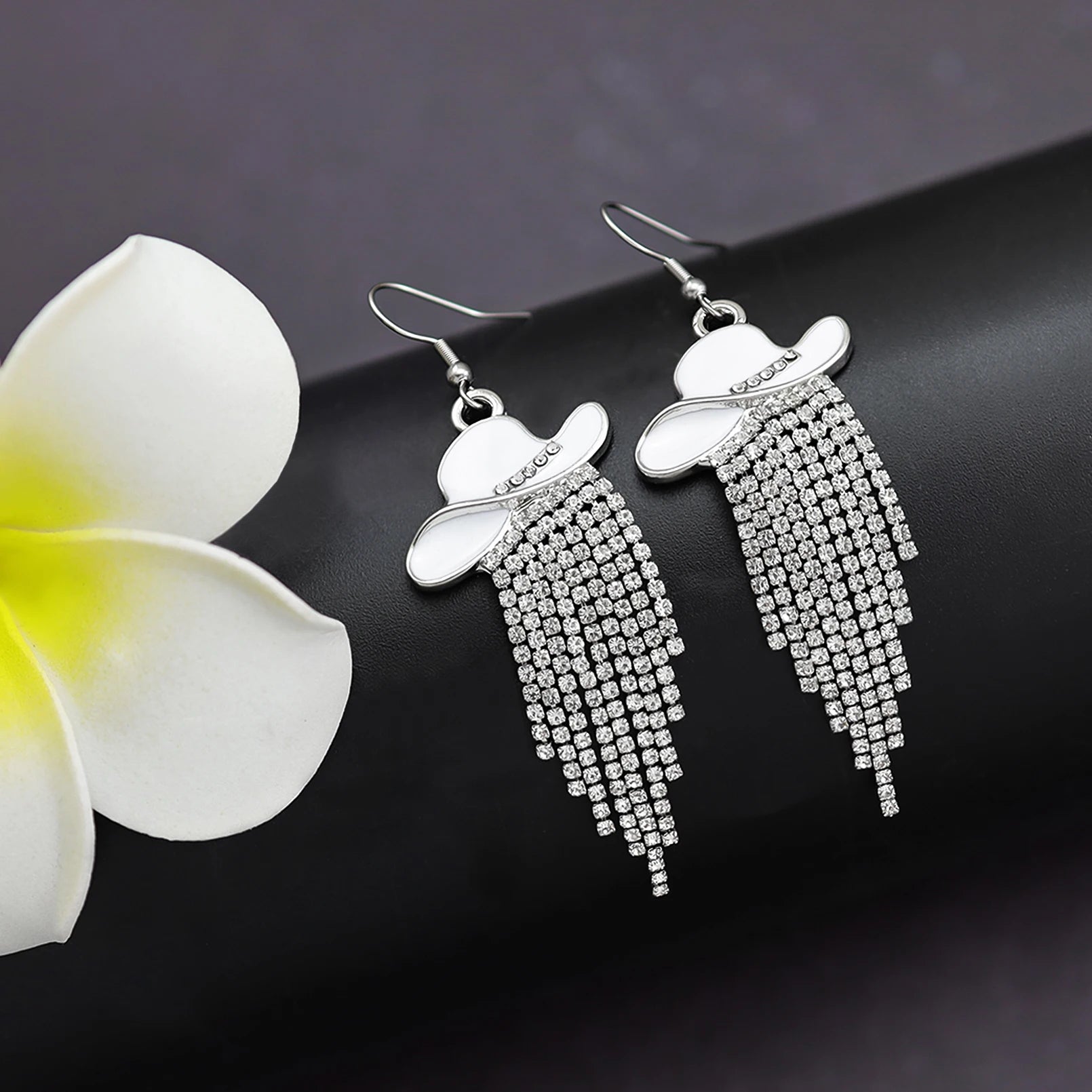 Sparkly Western Cowgirl Earrings with Tassels