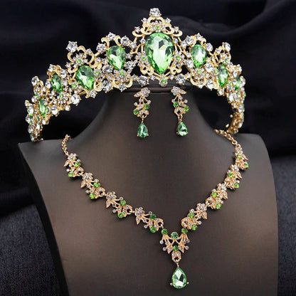 Luxury Bridal Crown Jewelry Set for Weddings