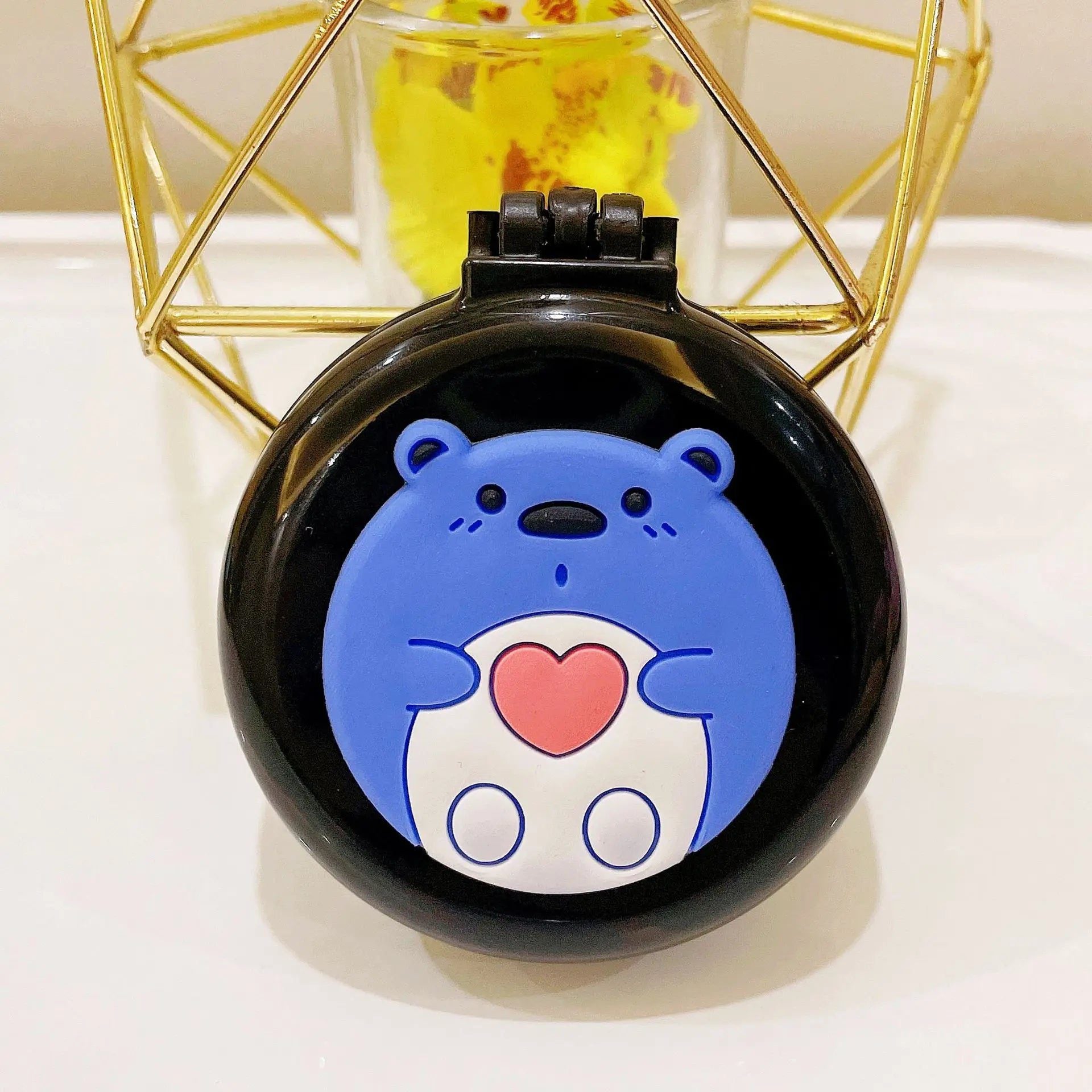 Portable Cartoon Folding Hair Brush with Mirror