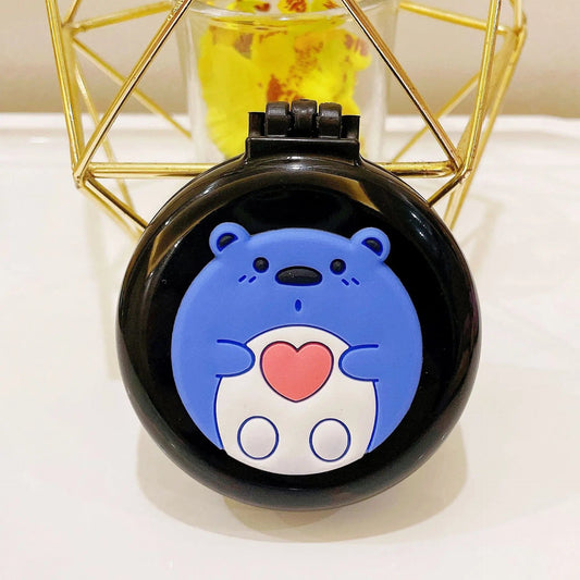Portable Cartoon Folding Hair Brush with Mirror