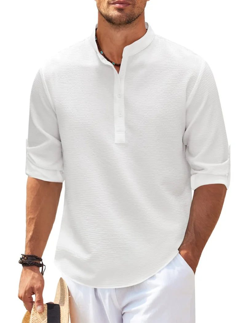 2024 Men's Casual Linen Long Sleeve Shirt