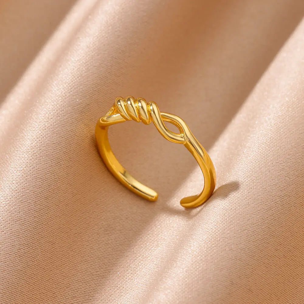Vintage Gold Adjustable Stainless Steel Rings