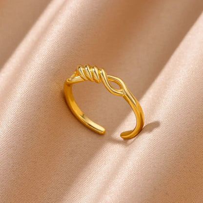 Vintage Gold Adjustable Stainless Steel Rings