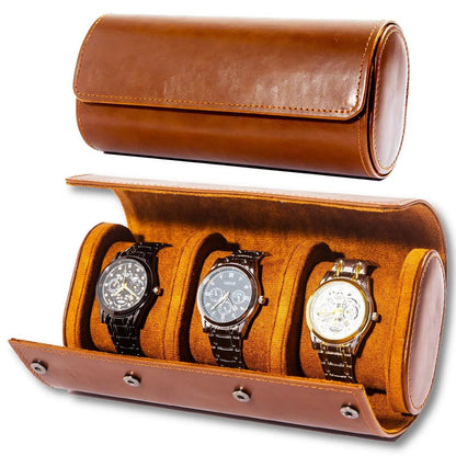 Classic Leather Watch Travel Case for Men