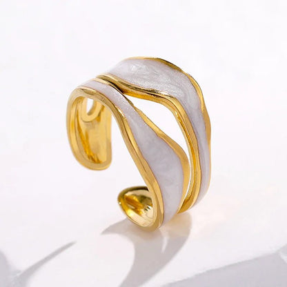 Waterproof Gold Color Stainless Steel Rings