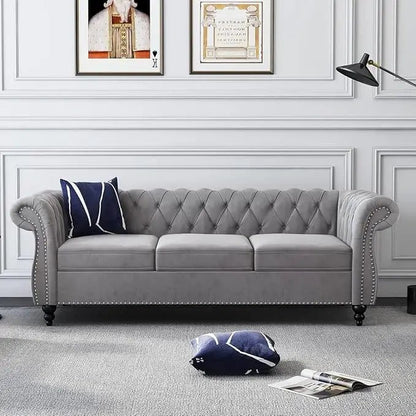 Modern 3-Seater Velvet Sofa for Living Room