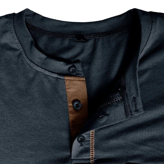 Men's Long Sleeve Pocket Henley T-Shirts 2024