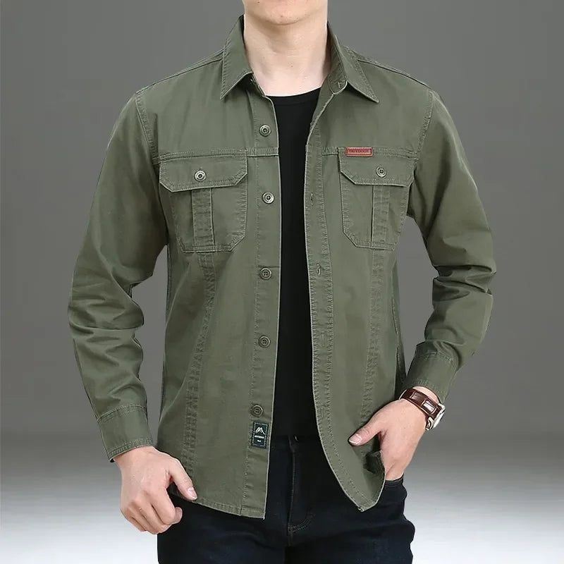 Elegant Vintage Oversized Men's Flannel Shirt