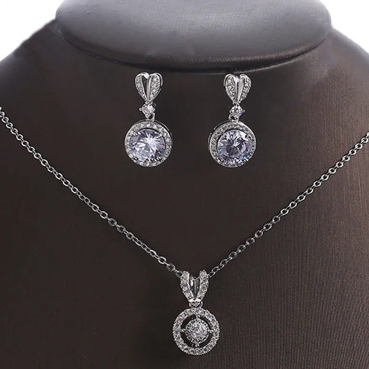 Elegant Bridal Jewelry Set: Water Drop Earrings