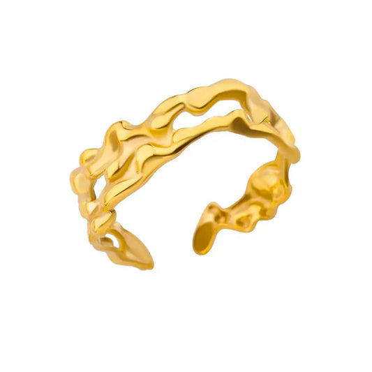 Vintage Gold Adjustable Stainless Steel Rings