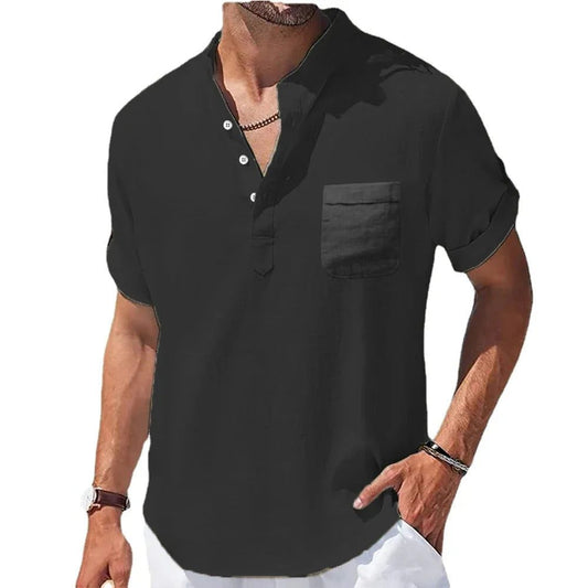 Men's Casual Summer Linen Short Sleeve Shirt