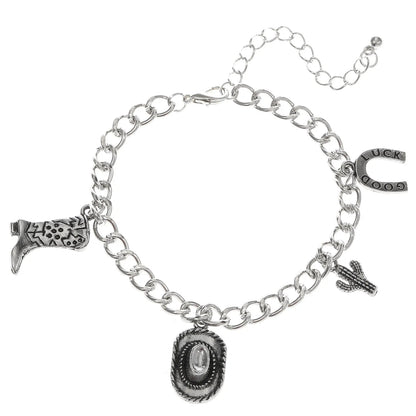 Western Cowboy Charm Bracelet for Men Women