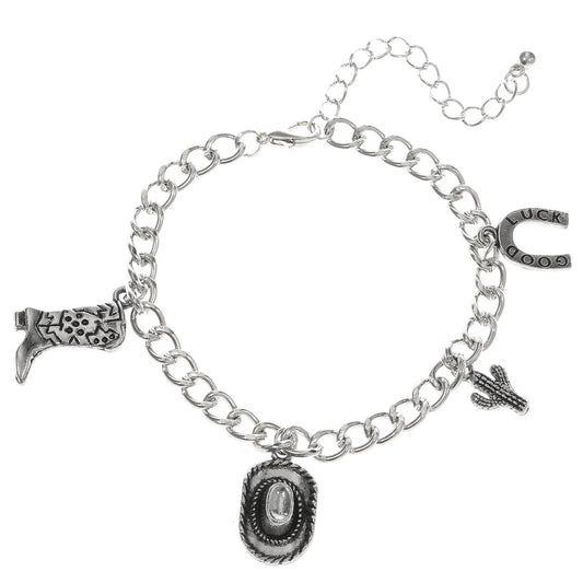 Western Cowboy Charm Bracelet for Men Women
