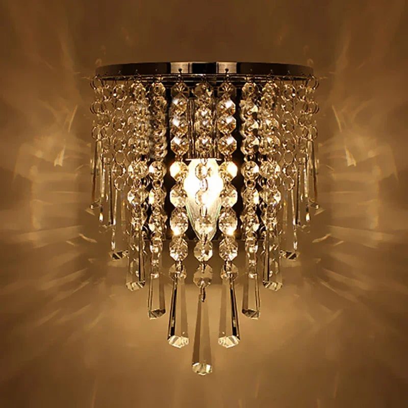 Elegant Gold Crystal Wall Light Fixture