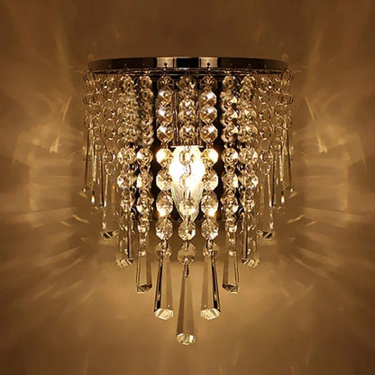 Elegant Gold Crystal Wall Light Fixture