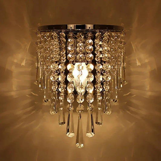 Elegant Gold Crystal Wall Light Fixture