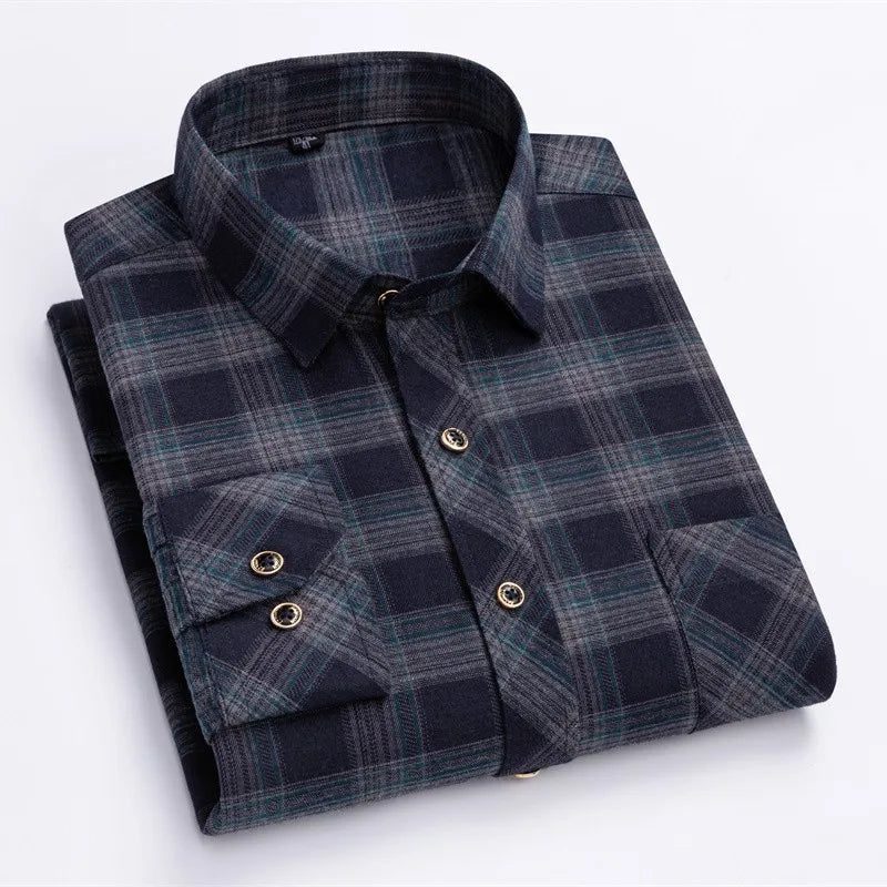 Men's Autumn Flannel Shirt - Casual Oversized