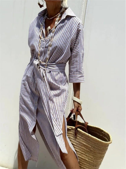 Chic Striped Dress Shirts for Women 2024