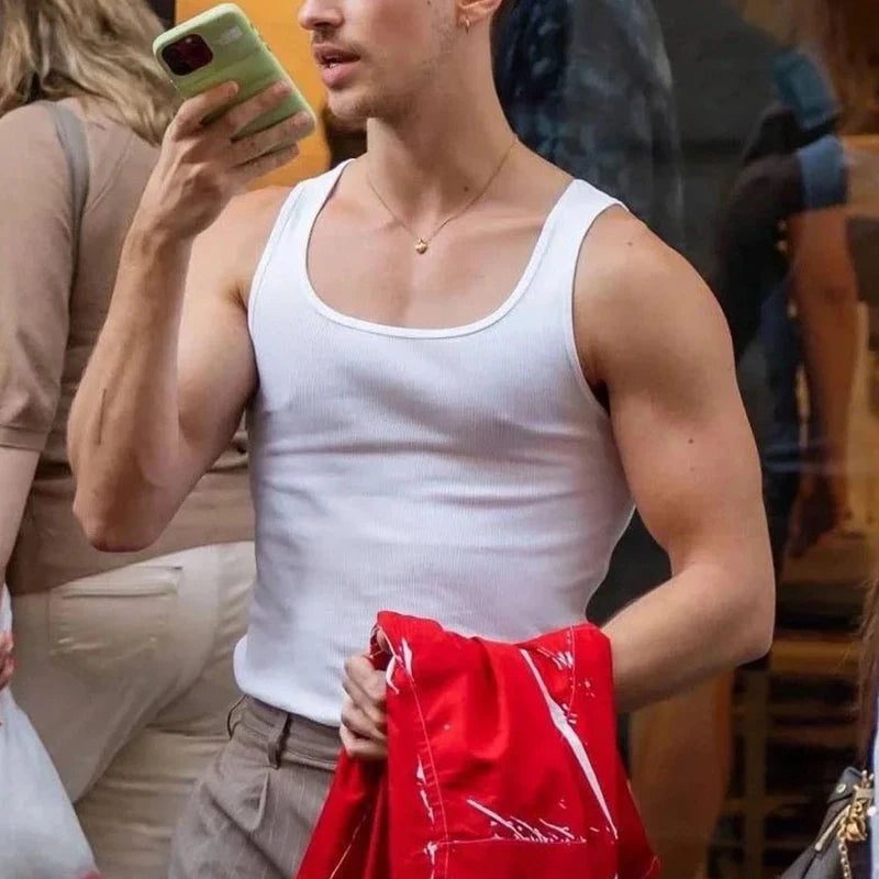 Men's Ribbed Tank Tops for Summer Sports