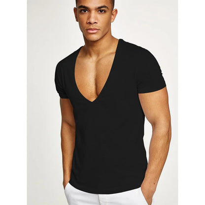 Men's Deep V Neck Casual T-Shirts