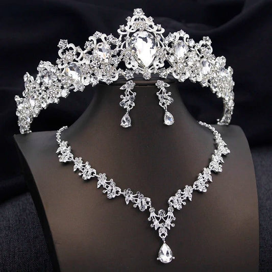 Luxury Bridal Crown Jewelry Set for Weddings