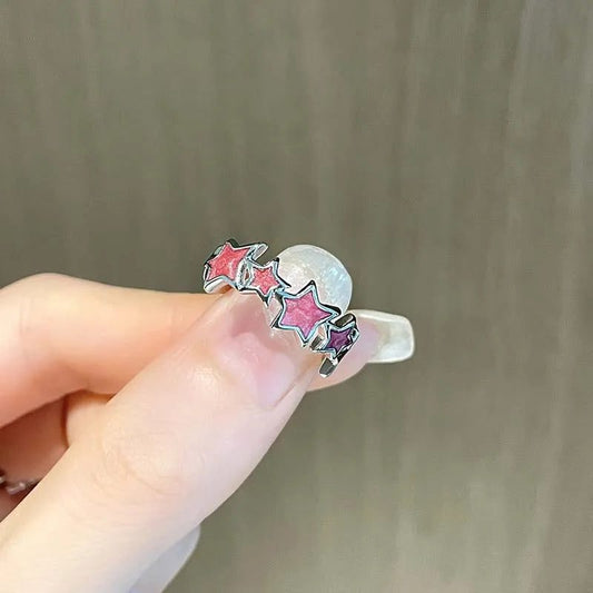 Vintage Irregular Cross Star Adjustable Couple Ring