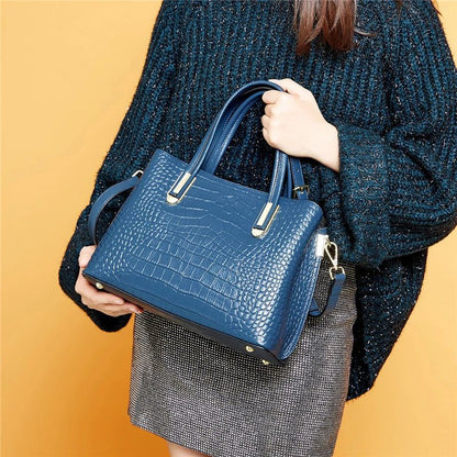 Genuine Leather Crocodile Print Tote Bags