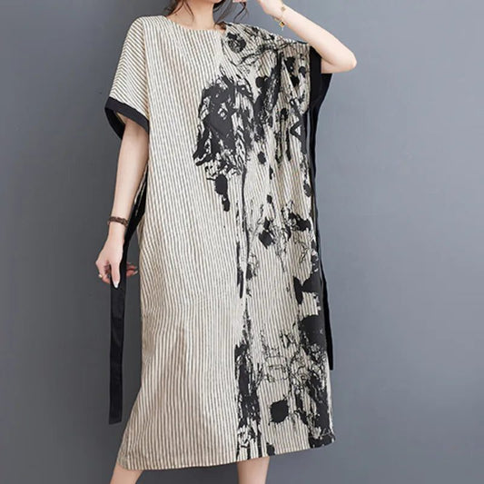 Chic Striped T-Shirt Dress for Women