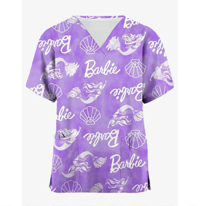 Pink Nursing Scrubs T-Shirt for Women Nurses