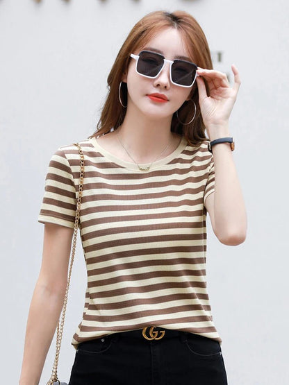 2024 Women’s Casual Striped T-Shirt Summer