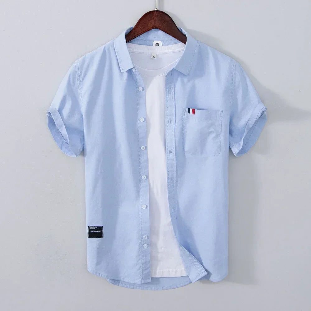 Men's Short Sleeve Linen Shirt Fashion