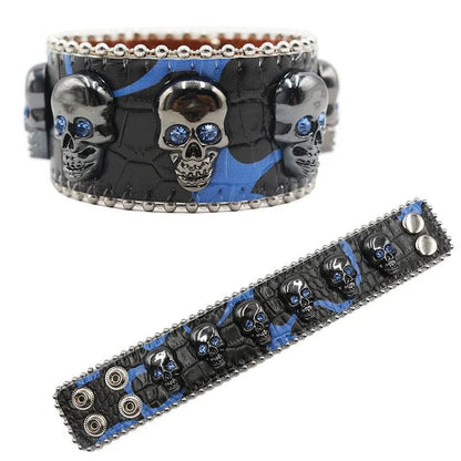 Punk Western Rhinestone Link Chain Bracelet
