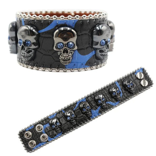Punk Western Rhinestone Link Chain Bracelet
