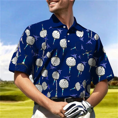 Men's Casual 3D Golf Polo Shirt
