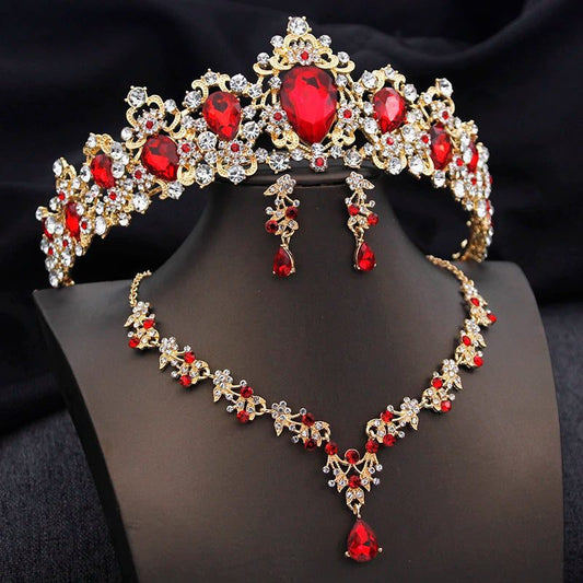 Luxury Bridal Crown Jewelry Set for Weddings