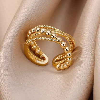 Waterproof Aesthetic Heart Gold Wedding Ring