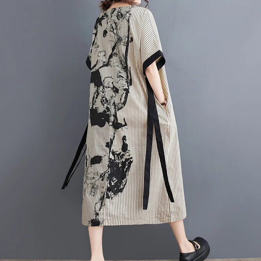 Chic Striped T-Shirt Dress for Women