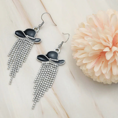 Sparkly Western Cowgirl Earrings with Tassels