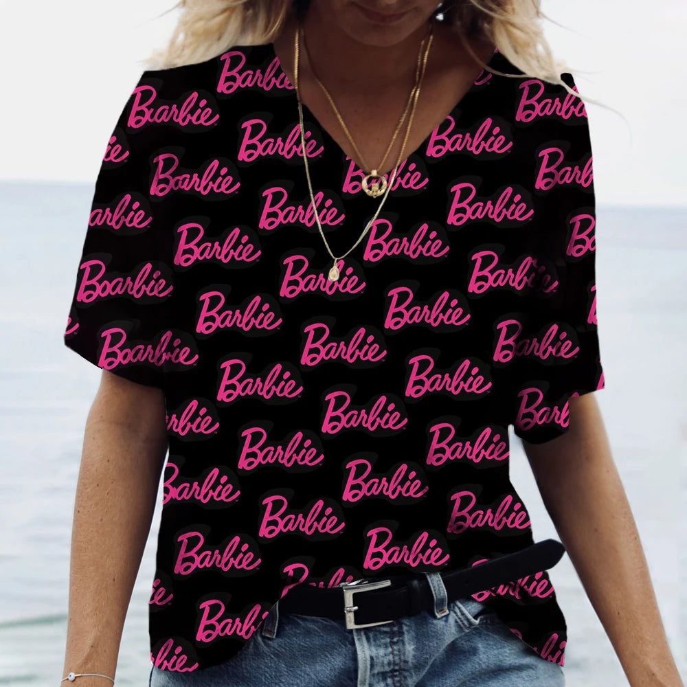 Classic Pink V-Neck T-Shirt for Women