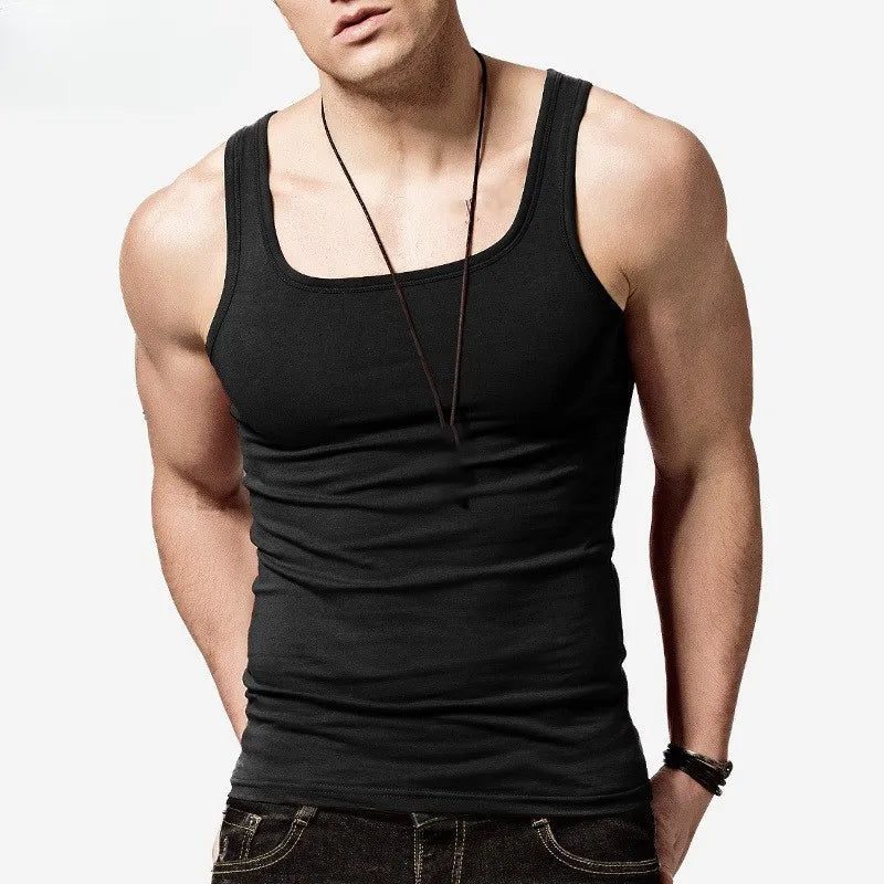 2024 Plus Size Men's Ribbed Tank Top