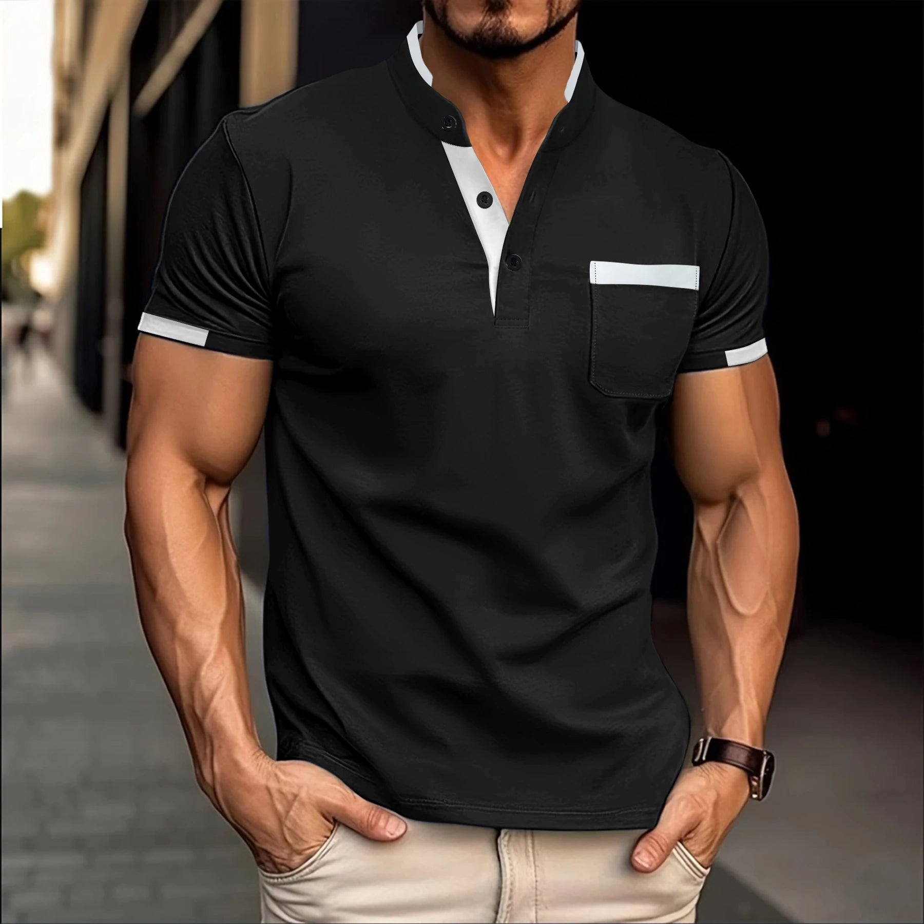 2024 Men's Casual Short Sleeve Polo Shirt