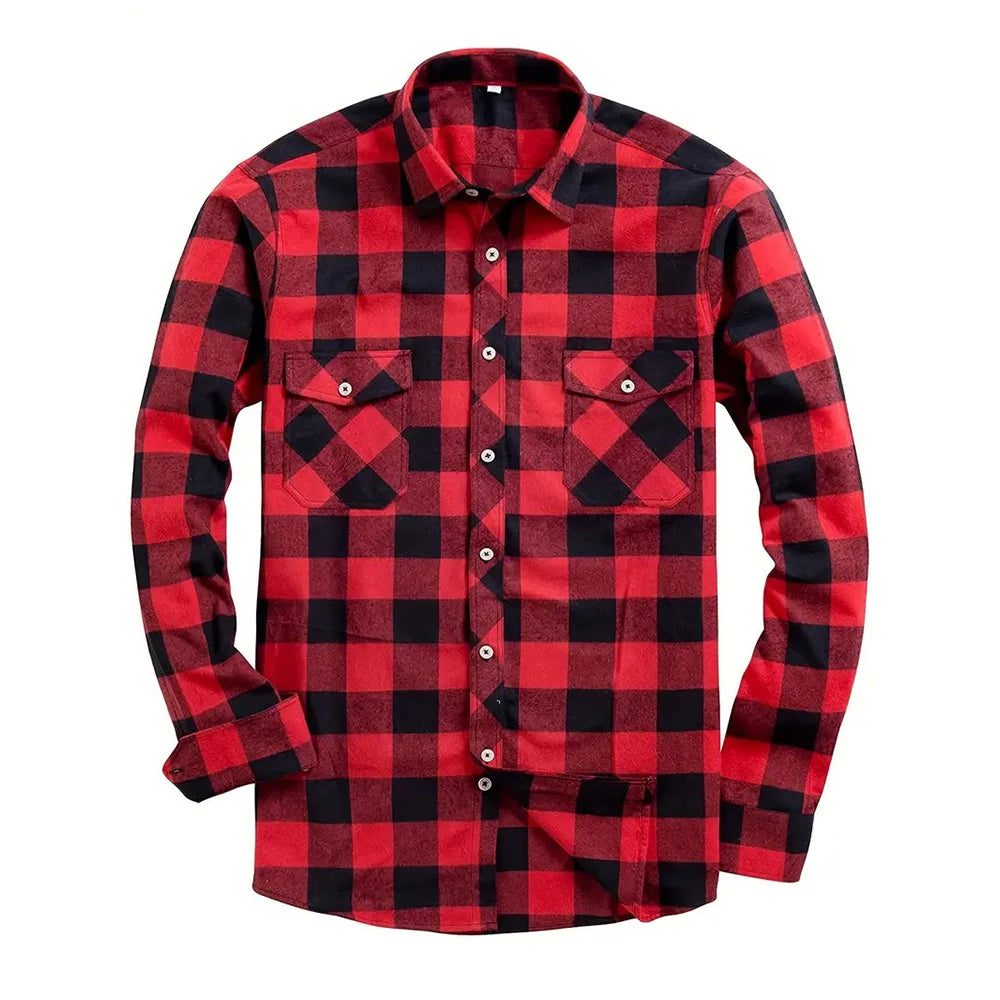 Men's Long Sleeve Plaid Flannel Shirt