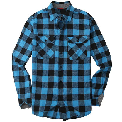 Men's Casual Long Sleeve Plaid Flannel Shirt