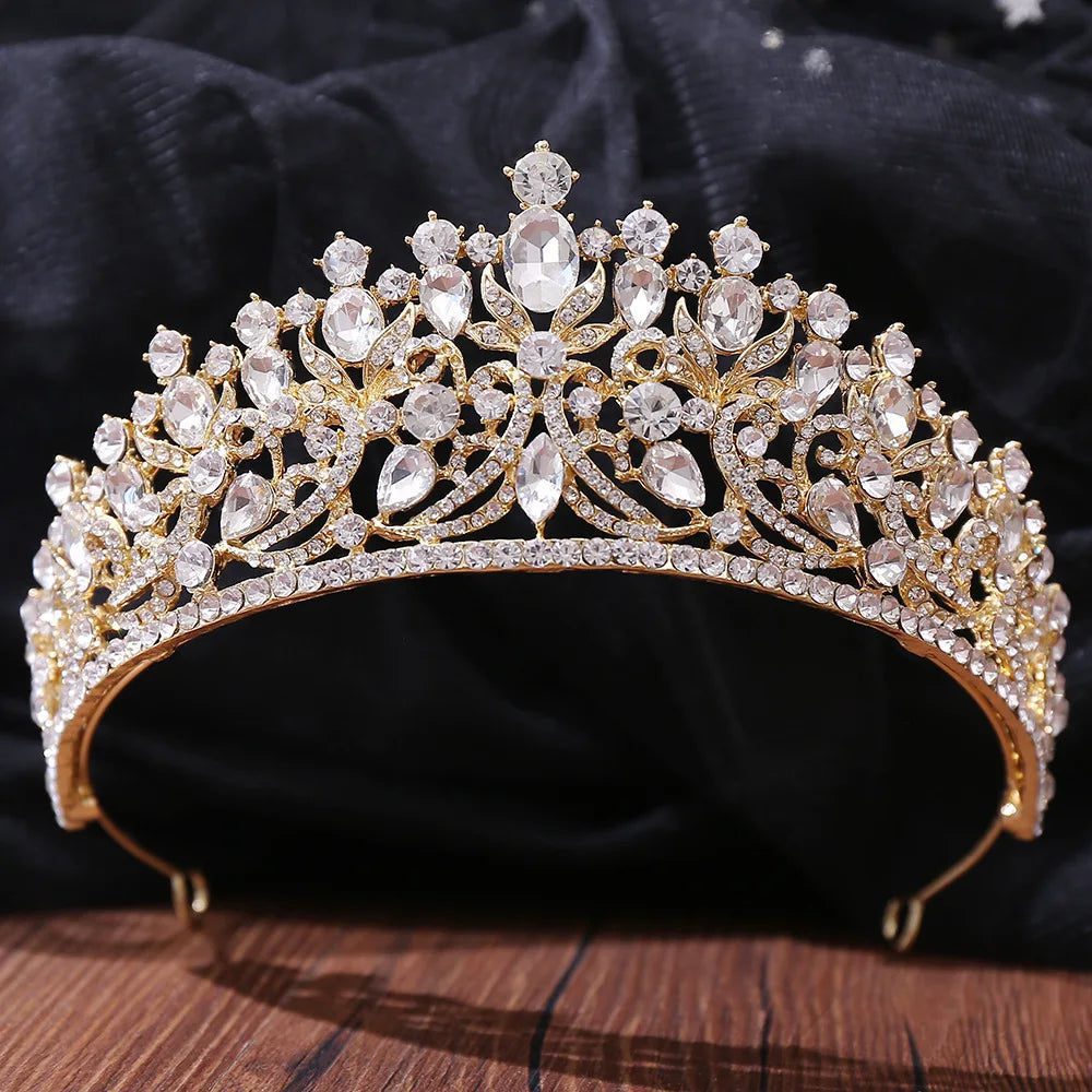 Luxury Crystal Tiara for Bridal Hair Jewelry