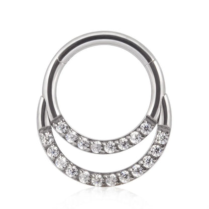 16G Surgical Steel Zircon Septum Clicker Jewelry