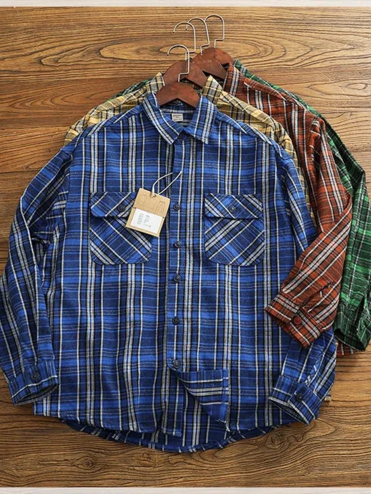 Men's 2024 Retro Flannel Plaid Shirt