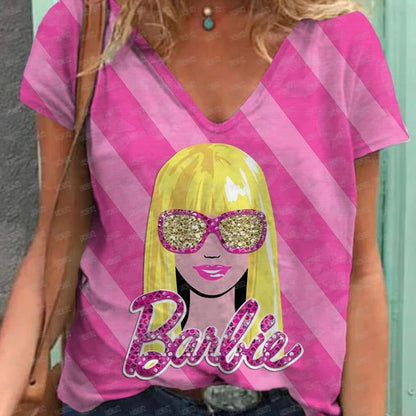 Stylish V-Neck Summer T-Shirt for Women