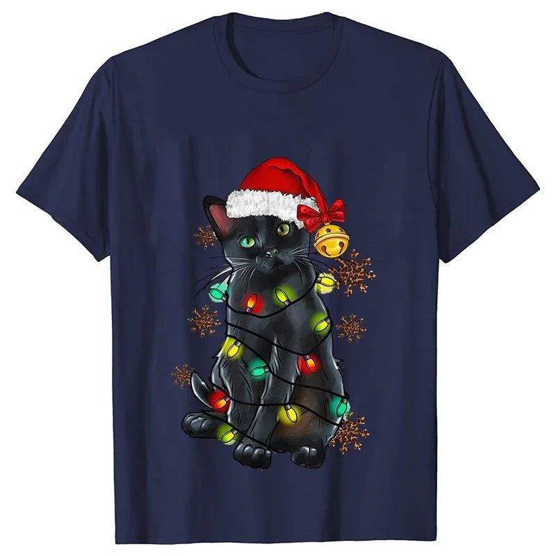 Funny Cat Christmas T-Shirt for Men