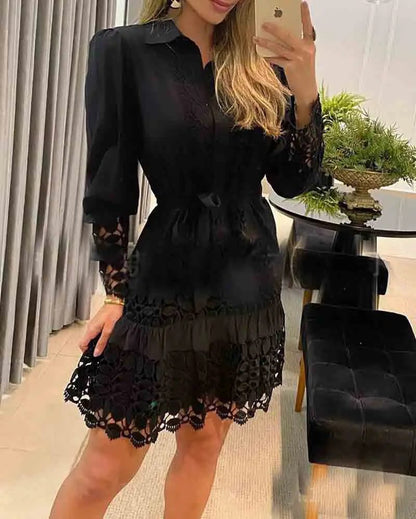 Trendy Y2K Floral Lace Mini Dress Women