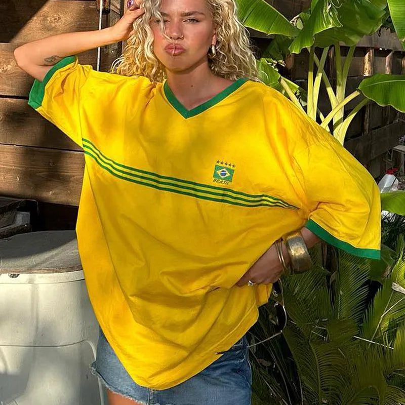 Stylish Yellow Oversized T-Shirt for Women